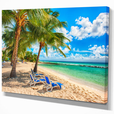 " Blue Chairs At The Tropical White Sand Beach "