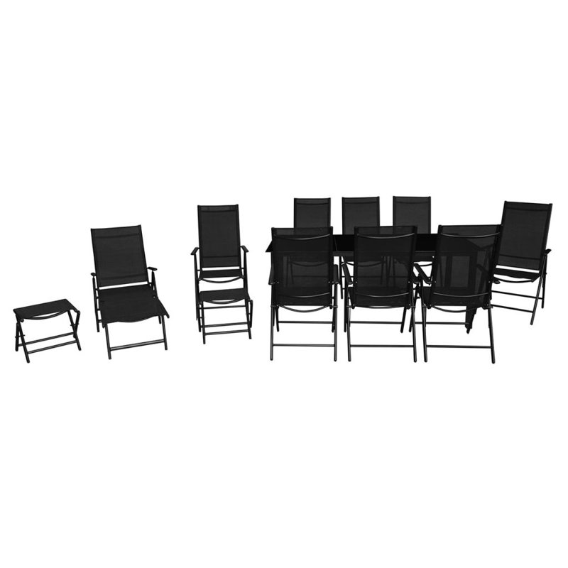 Gareth 9 - Person Patio Dining Set Rectangular Table