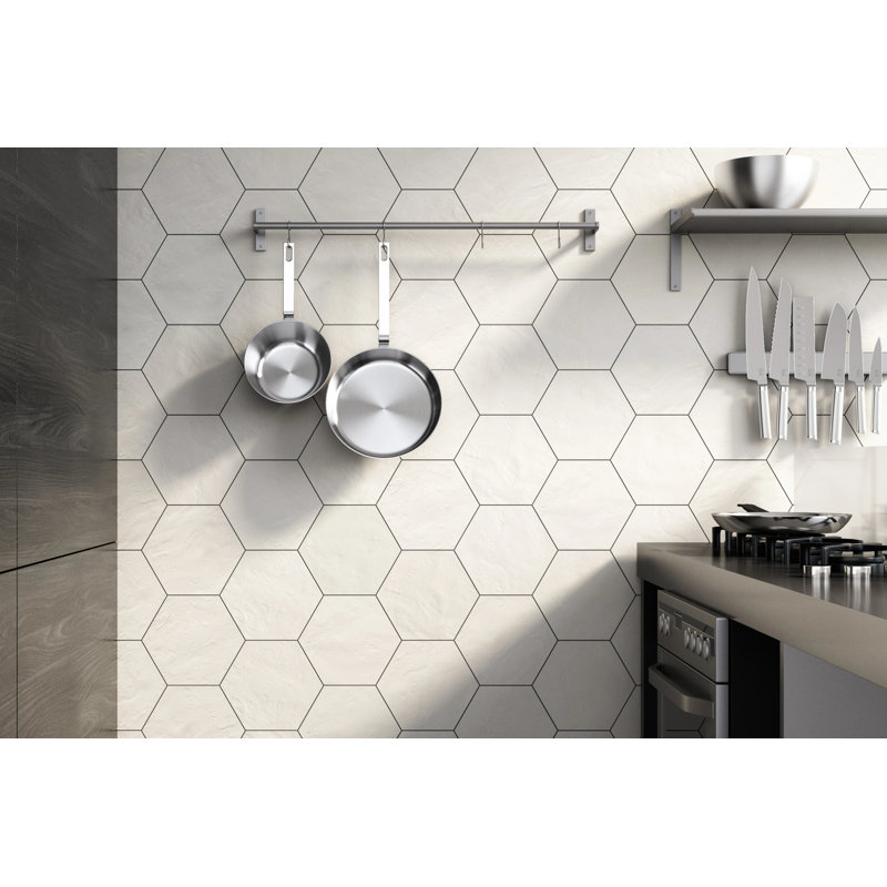 Allora 9" x 10" Porcelain Wall & Floor Tile, Solid Gray