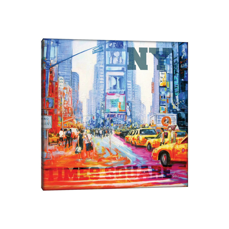 NY Times Square by Luc. - Wrapped Canvas Painting, 30.48 cm H x 30.48 cm W