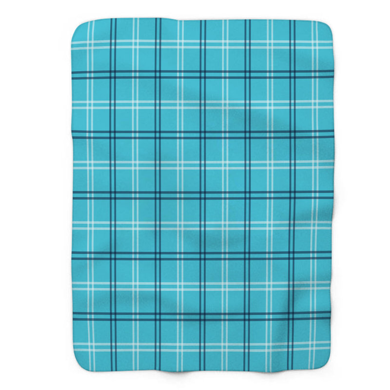 Flanelle bleue - couverture en sherpa de qualité supérieure 1 pièce, Lit simple