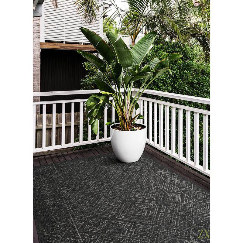 Tapis rectangulaire moderne, transitionnel, géométrique, sud-ouest, texturé