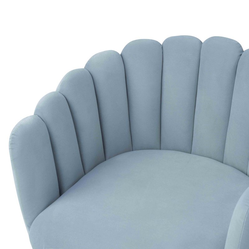 Fleckenstein Velvet Side Chair, Sea BLue