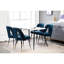 Collection Blue, chaise de salle à manger avec revêtement en velours et garniture cloutée, 2 pièces, têtes de clou en métal noir moderne, 2 pièces