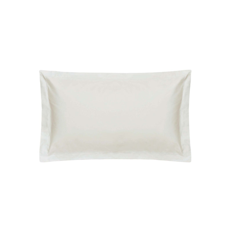 Plain Dye 400 TC Egyptian-Quality Cotton Oxford Pillowcase, 91cm H x 51cm W, Ivory