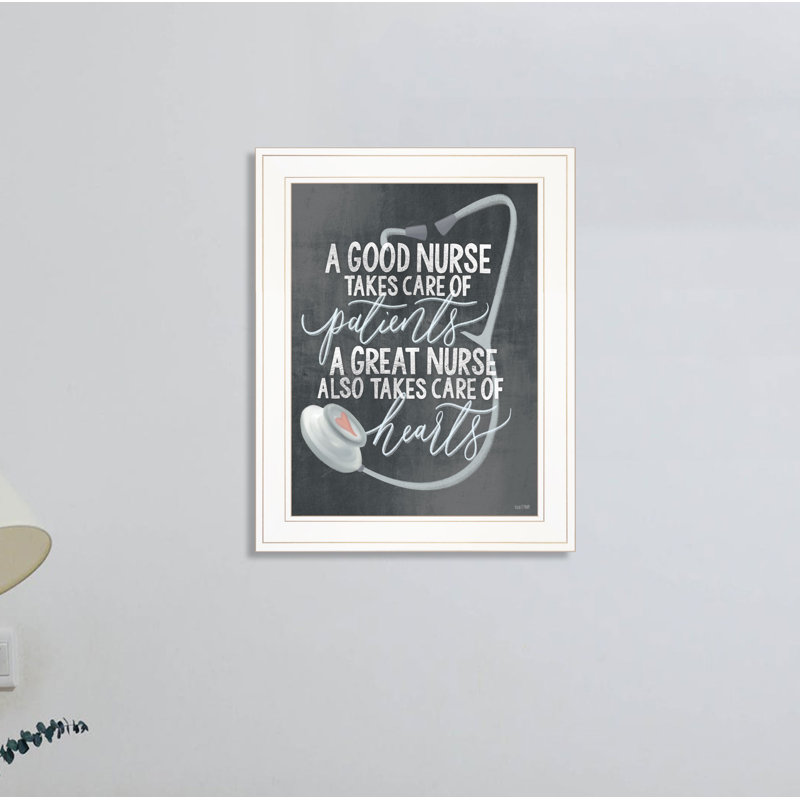 «A Nurse's Heart» par House Fenway, reproduction encadrée prête à accrocher, cadre blanc, Cadre blanc