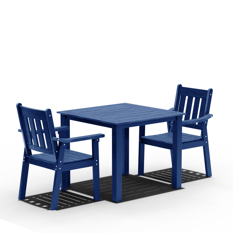 All-Weather Outdoor Waterproof Dining Sets - Rust-Resistant Modern Outdoor Dining Sets For Backyard Garden Deck Poolside 1-Table 2-Chairs