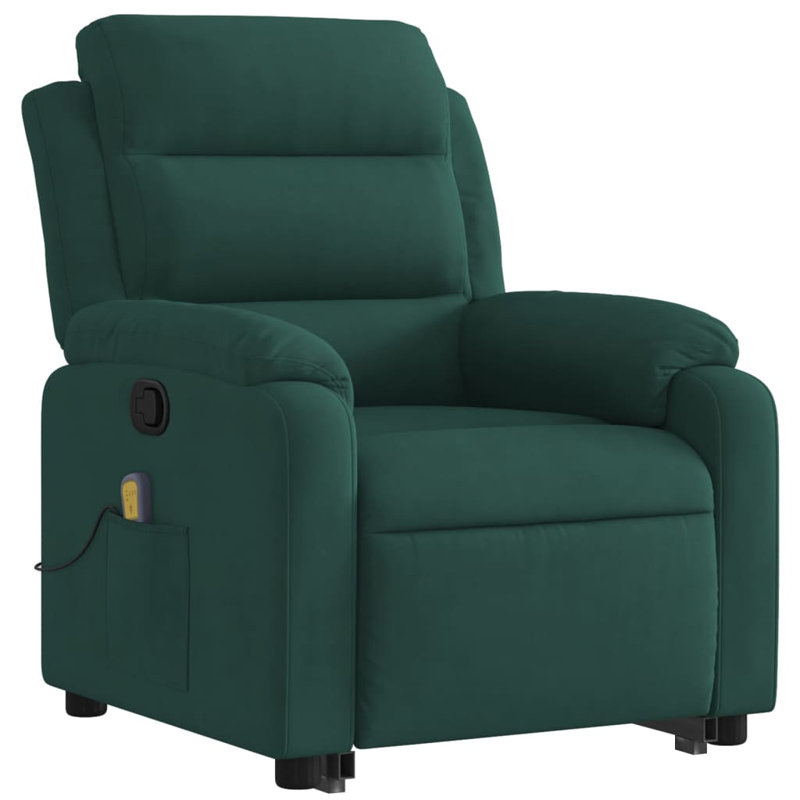 Fauteuil de massage inclinable électrique, Inclinaison par pression manuelle, Vert foncé