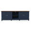Meuble télé 4 portes 2 tablettes pour grange bleu marine et bleu marine
