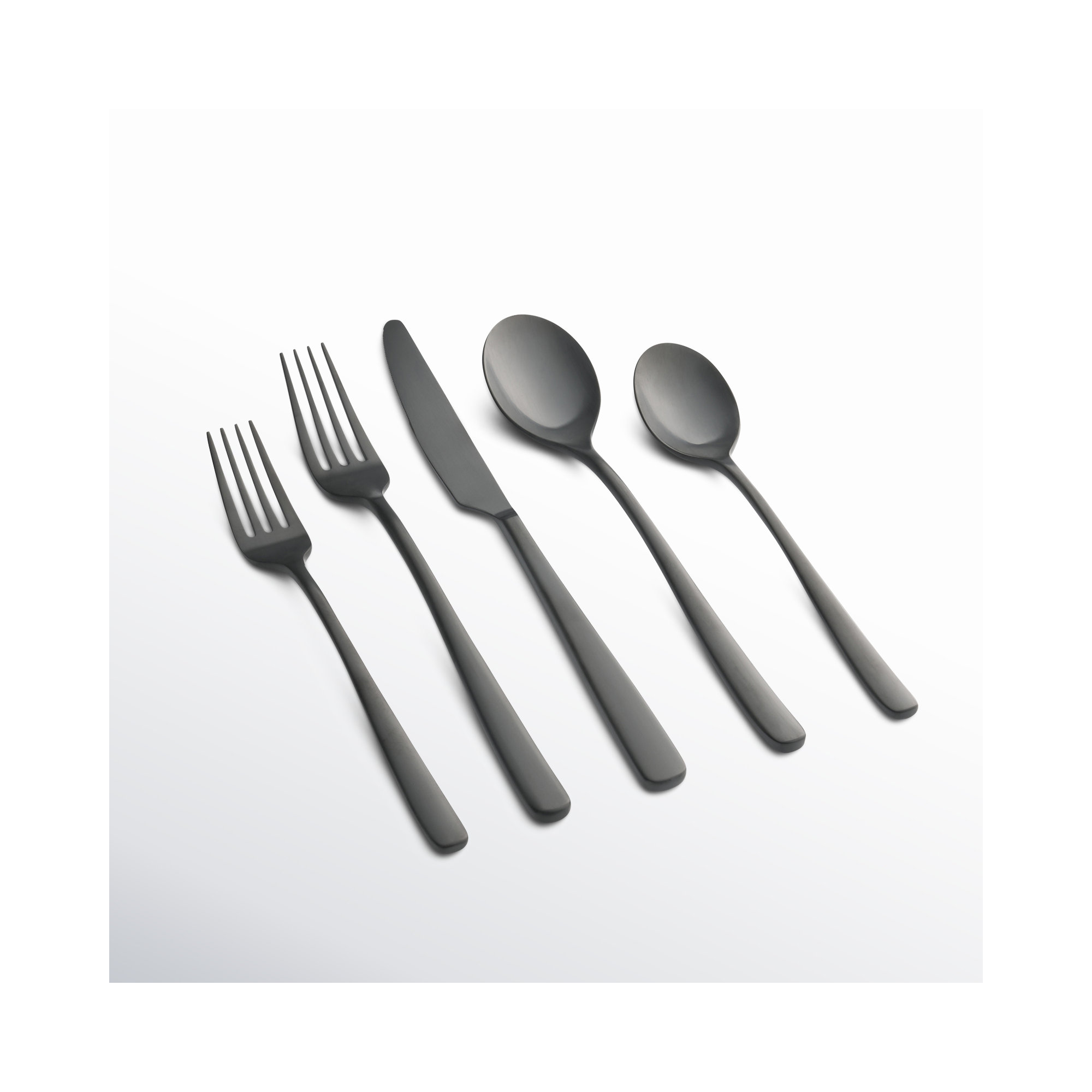  20-Piece Flatware Set, Service For 4, Black