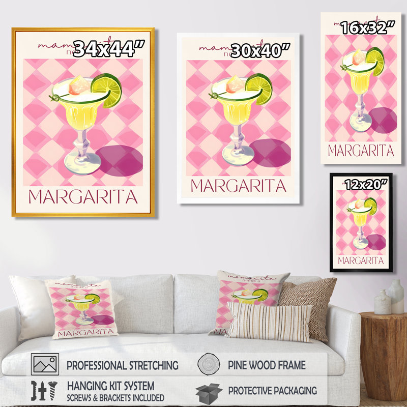 «Cocktail with Lime Slice For A Night Out I», impression d'art mural, H 44 po x l 34 po, Toile tendue