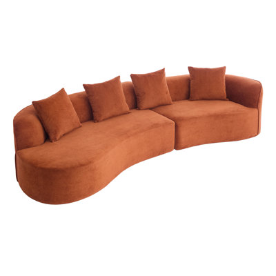 Hession Boneless 126" Modern Compression Curved Sectional Sofa