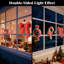 Guirlande de 4 lumières de Noël avec miroir infini, décorations à DEL à double face à effet infini (chaussette, chapeau, canne de bonbon, boîte-cadeau), lueur rouge et blanche, décoration de fête et de décoration d'intérieur