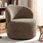 Fauteuil pivotant d'appoint en forme de tonneau, recouvert de chenille, 72 cm de large-1276667130