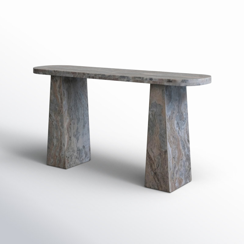 Joss & Main Arlis Sculptural Marble Table with Interlocking Base | Joss ...