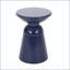 Ensemble de 2 tables d'appoint d'extérieur en fer Serenita avec piédestal évasé - bleu marine-129518262