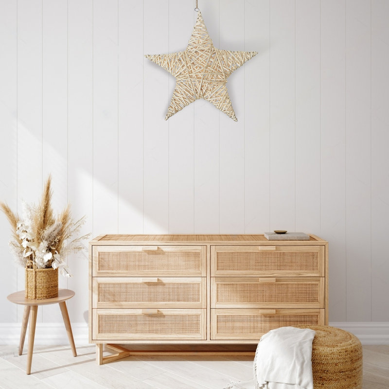 Grand support mural Willow Star, H 19,69 po x l 2,36 po x P 1 po, Naturel
