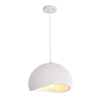 Jimyah 1- Light White Polystyrene Unique/Statement Modern Pendant