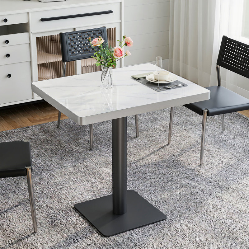 Table de salle à manger rectangulaire en pierre frittée 30 po x 24 po pour restaurant, patio, bistro et salle à manger