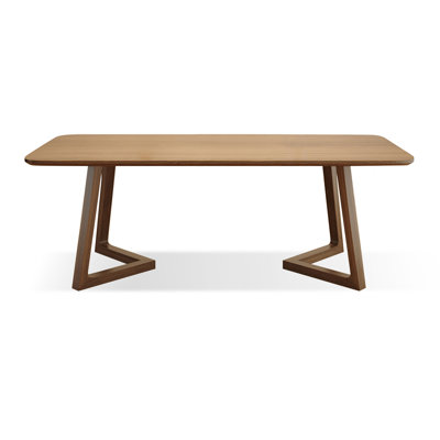 Brown Rectangular Solid Wood Dining Table