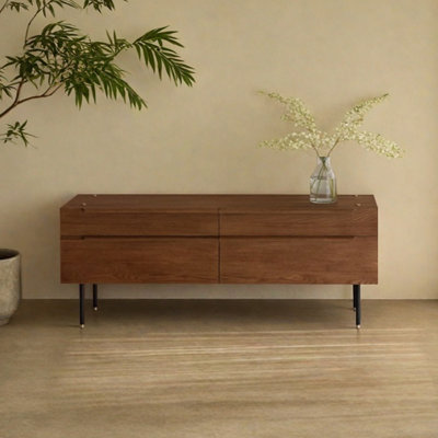 Minimalist retro design solid wood TV cabinet