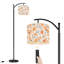 Lampe sur pied arc abstraite visages féminins papillons éléments floraux chaud orange beige debout avec abat-jour réglable 3 lumières à intensité variable avec télécommande pour le salon