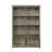 47 - Inch Gray Oak Bookcase Shelf With 4 Cabinet Doors, 6 Shelving Sections, Fixed Shelves, Graceful Walnut Finished Top Contrast, Tip Over Protection Feature, 12.5 In Deep, 70.5 Tall, 110 Lb Of 47"W