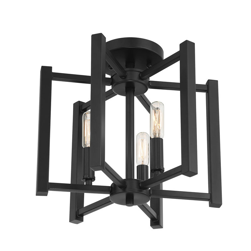  Plafonnier 3 lumières noir mat Benson, Noir