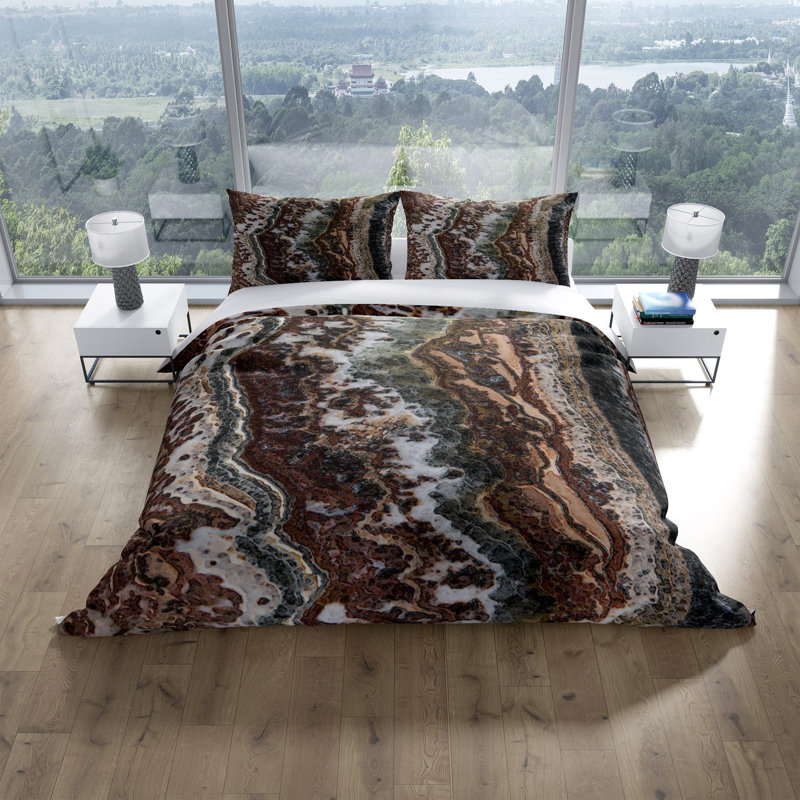 Ensemble de housse de couette Agate, Housse de couette grand et 2 taies décoratives