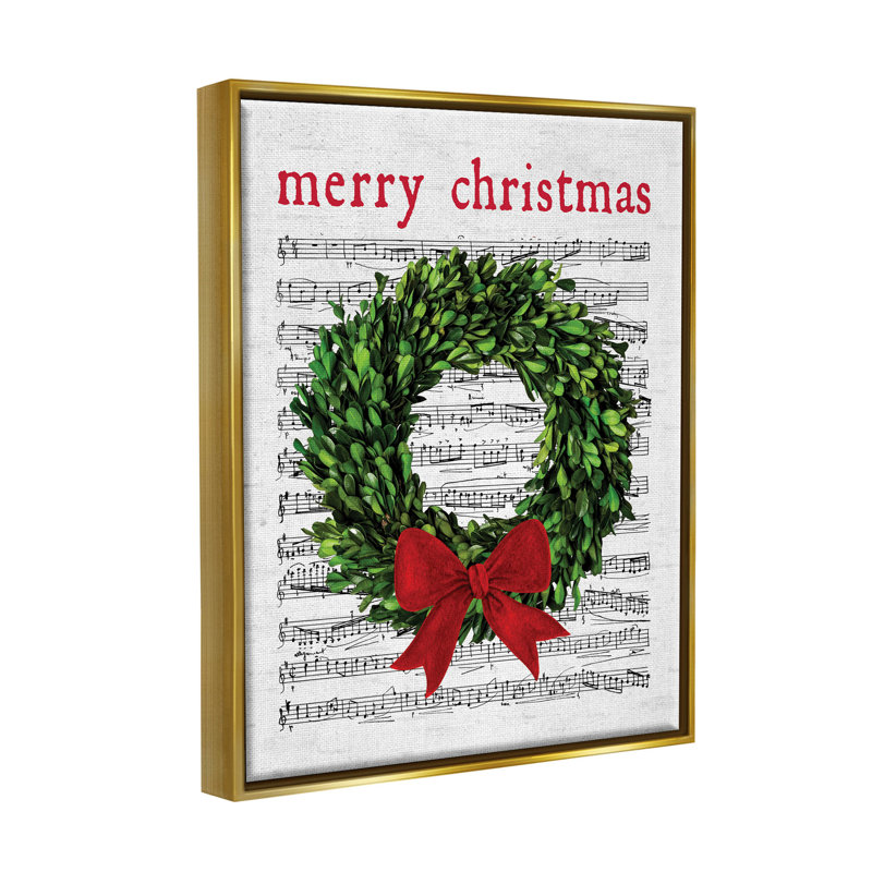 Couronne de chanson «Merry Christmas» par Lettered and Lined - Impression sur bois, H 31 po x l 25 po x P 1,7 po