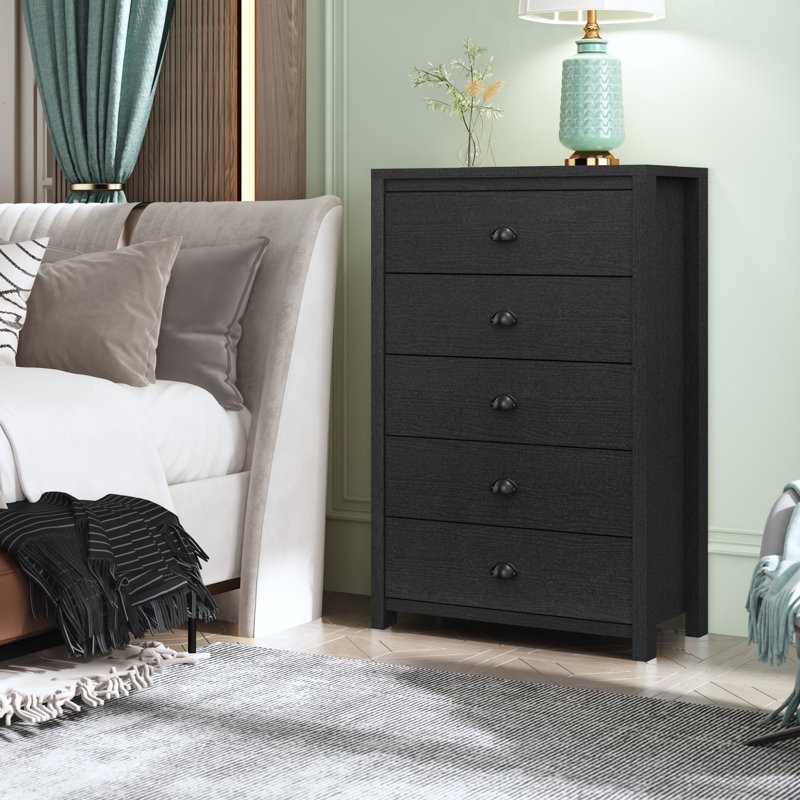 Commode 5 tiroirs Isenbert Crissman, Chêne noir