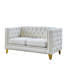 Mobilier de salon en velours beige: accoudoirs carrés avec capitonnage à boutons et accoudoirs en métal:, pieds, pour la décoration intérieure