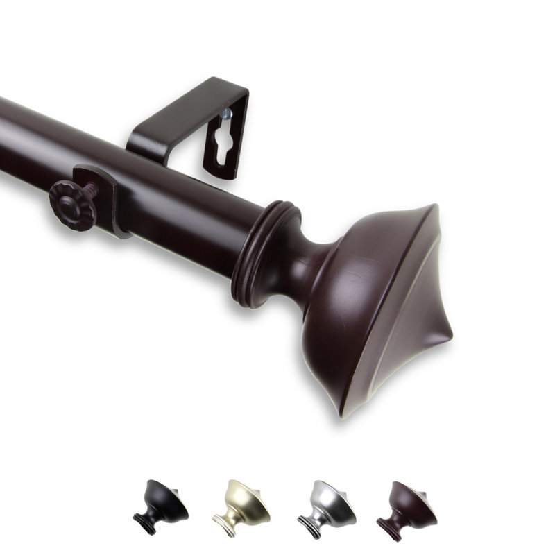 Tringle à rideaux simple Moffat, Acajou, l 48 po à 84 po