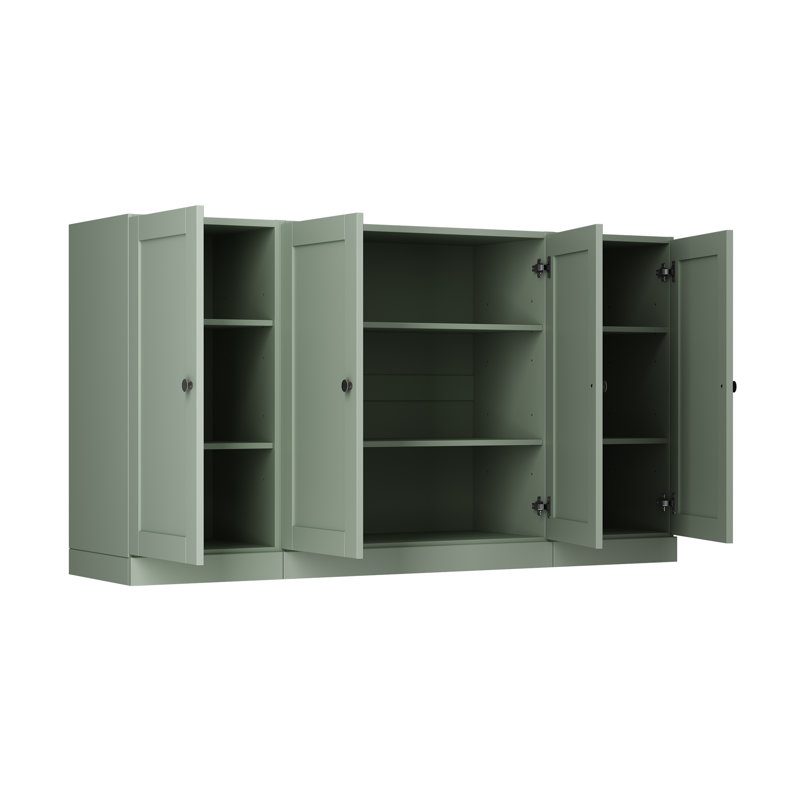 Palace Imports 100% Solid Wood 65" Sideboard with Shaker Doors and Adjustable Shelves, Sage