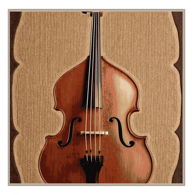 Washable Double Bass Music Area Rug