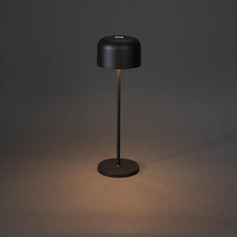 Lille Mini Cordless Table Lamp - USB Rechargeable, Dimmable LED, Elegant Design, Black, 36cm H x 11cm W x 11cm D