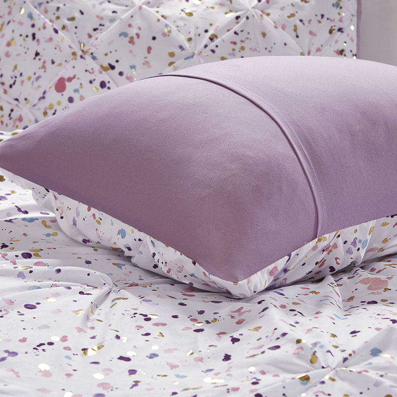 Édredon simple / simple TG avec imprimé métallique prune et imprimé glamour unique