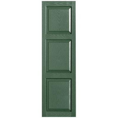 Custom Three Panel Cottage-Style Raised Panel Vinyl Shutters Pair