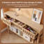  Table d'entrée avec prises de courant et console usb-c rétro à lattes creuses avec 3 tiroirs, table de canapé derrière le canapé pour le salon, couloir, vestibule, 47 po, naturel-1579547774