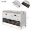 Banc de rangement avec panier amovible et 2 tiroirs, banc à chaussures entièrement assemblé avec coussin amovible-899740270