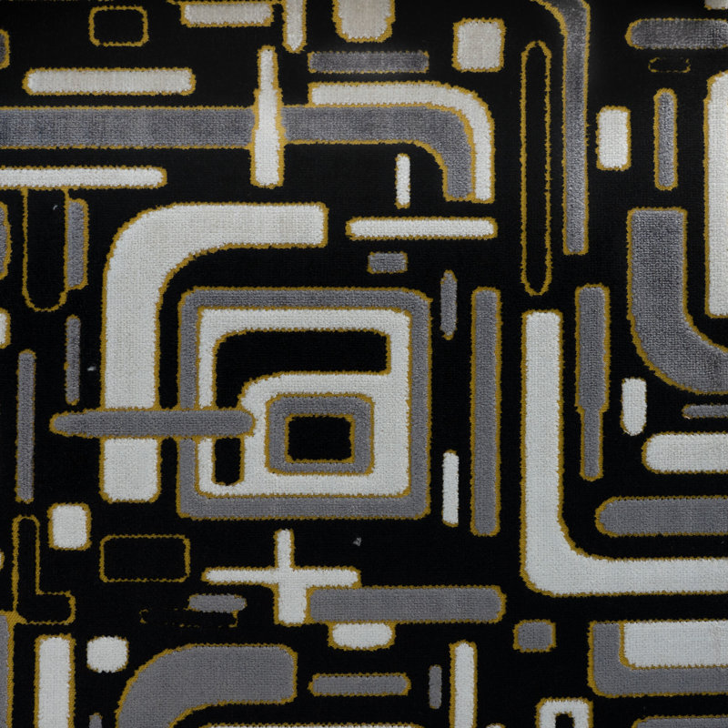 Right Angle Cut Velvet Upholstery Fabric, Modsquad Gold
