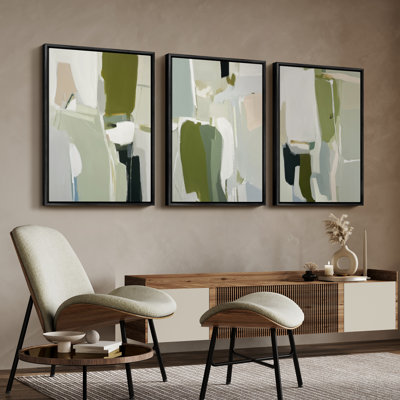 Art mural encadré, rétro, antique, classique pour chambre à coucher - 24 po x 36 po x 3 panneaux