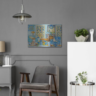 Art mural en métal Winston Porter «Hanukah Living Room» par Andrea Strongwater