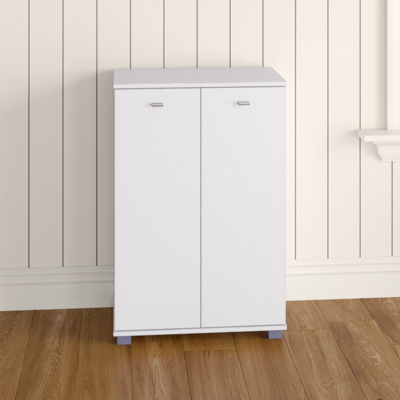12 Pair Shoe Storage Cabinet, White