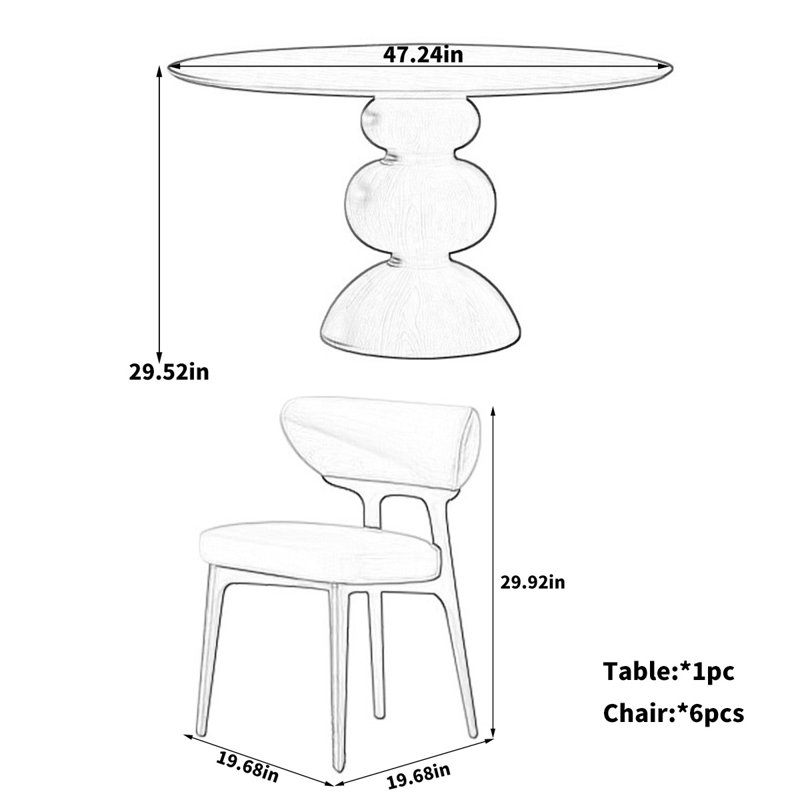 Small round household dining table