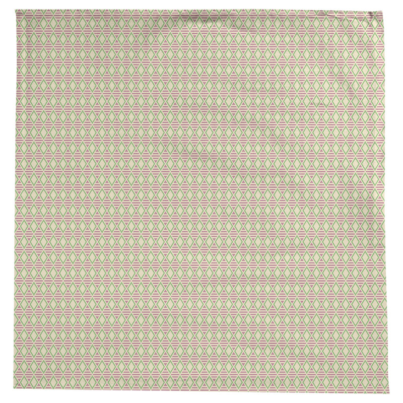 Nappe à carreaux géométriques Leffel, Rose / vert