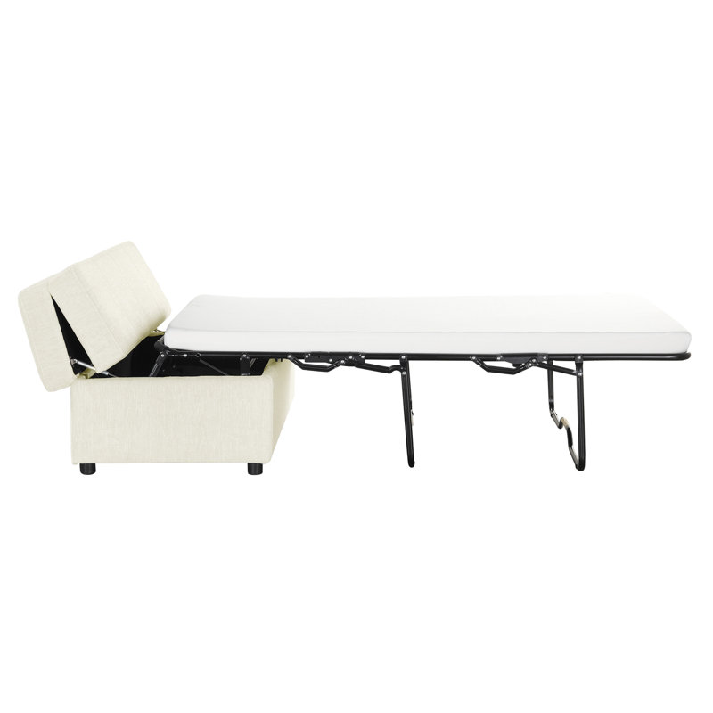 Lit gigogne blanc avec matelas de soutien pour un sommeil paisible, matelas pliant une place, élégance