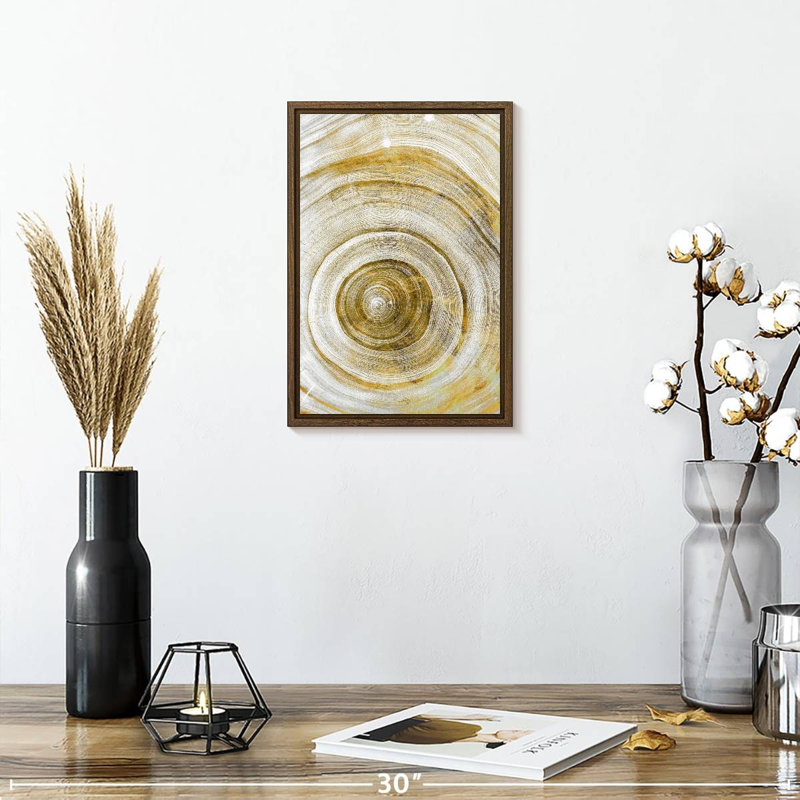 Anneaux d'arbre Molinari géométrique, 9" x 13", Floating Frame Walnut