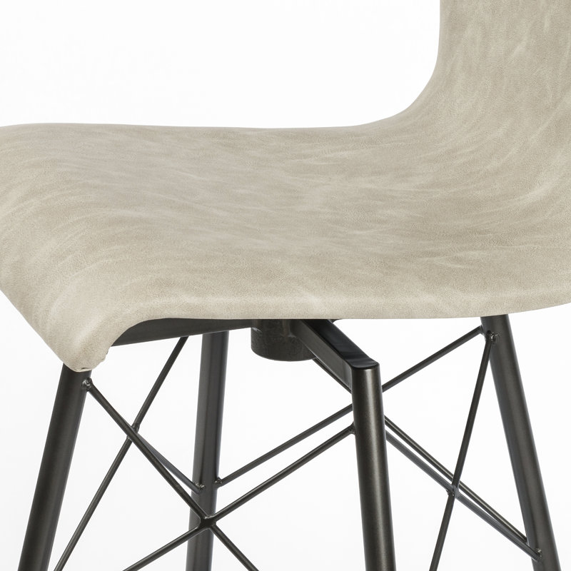 Diaw Swivel Upholstered Stool with Metal Frame, Sonoma Butterscotch Top Grain Leather, Bar Stool (30.25" Seat Height)