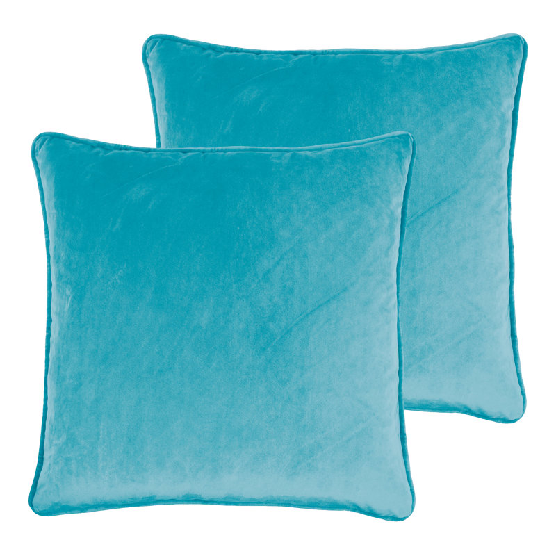 Housse et insert de coussin en velours , Bleu sarcelle, 24 po x 24 po